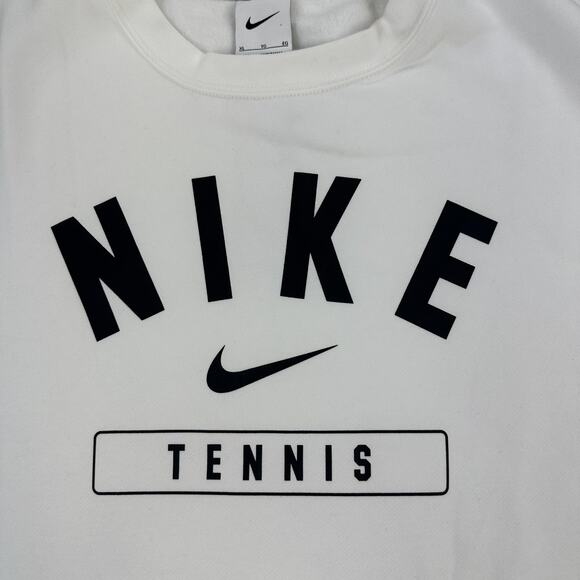 Nike Club Fleece Sweatshirt Mens XL White Crewneck Tennis Pullover Swoosh Crew - Picture 3 of 9